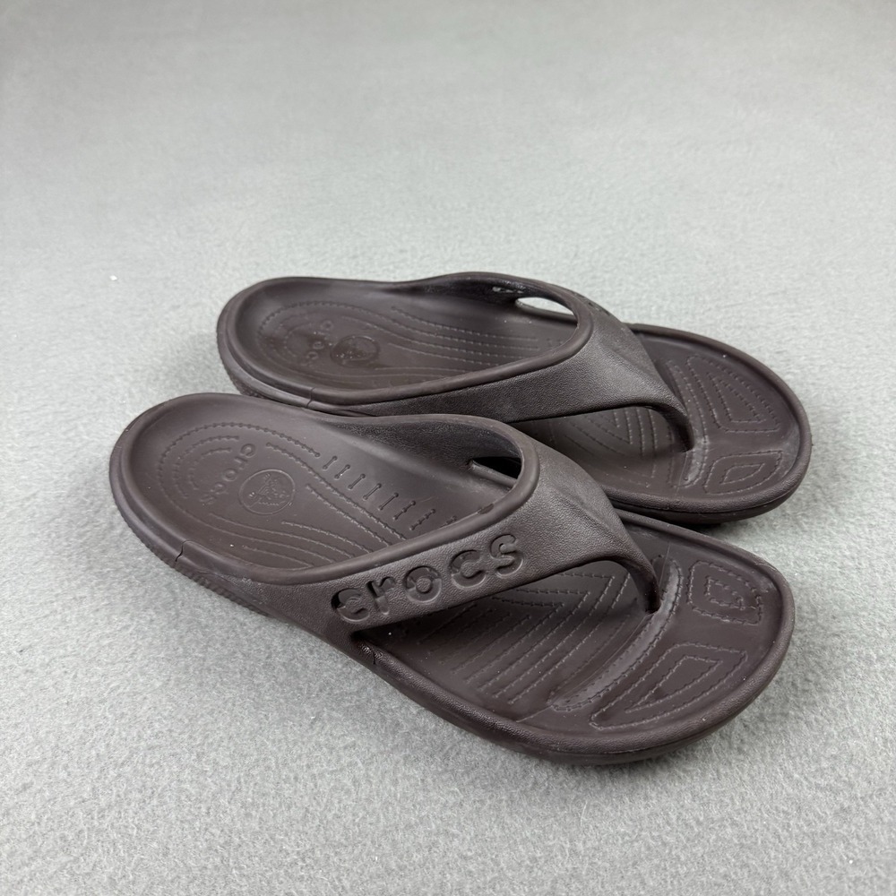 Crocs Baya II Flip Flop Sandals Brown Slip On Slides Unisex Men's 9 Women's‎ 11